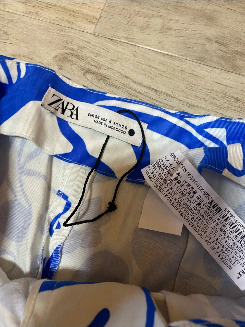 Zara Floral Blue Pants- brand new